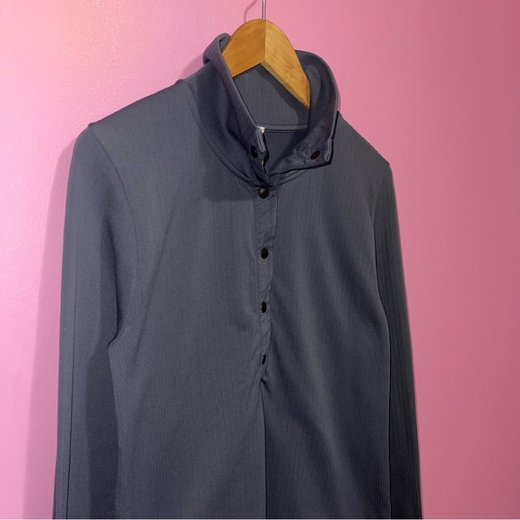 Athleta Long Sleeve Women's Size Large Grey-Blue Flurry‎ Seamless Henley - Picture 6 of 10